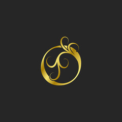 Golden O Letter Luxury logo icon. Ornate typographic vector design for decorative lettering