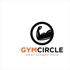 muscle logo vector design graphic template