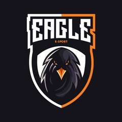 Eagle e-Sport Mascot Logo Design Illustration Vector	