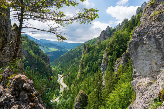 Big Rozsutec hill from Stefanova, Little Fatra, Slovak republic. Springtime scene. Beauty in nature.