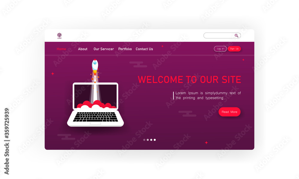 Poster website template. vector illustration concept of web page design for website and mobile website deve