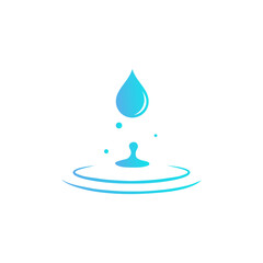 Water drop icon flat. Splash symbol. Vector on isolated white background. Eps 10.