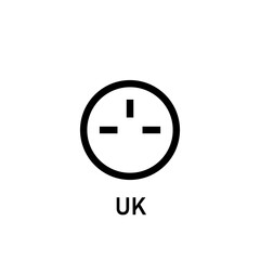 UK socket icon. Clipart image isolated on white background