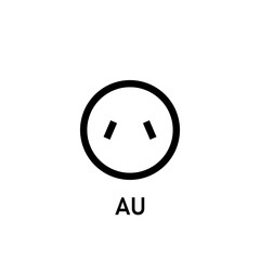 AU socket icon. Clipart image isolated on white background