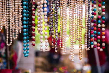 Mexico souvenirs street art beads hanging for sale 