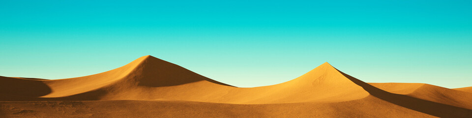 Fototapeta na wymiar Sahara Wüste mit Himmel als Panorama Header