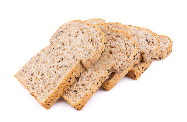 whole wheat bread isolated on white background