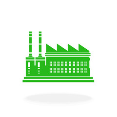 Obraz premium Green Eco Factory No pollution Environment - Icon Sign Symbol Vector Illustration 