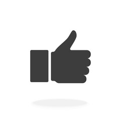Thumbs Up Like Symbol Sign Simple Vector Illustration Silhouette Black