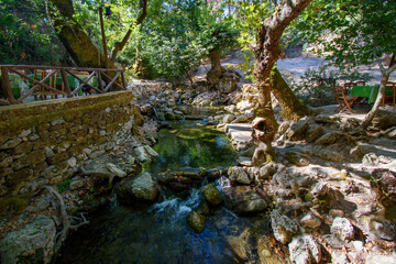 Seven water spring (Epta Piges) in forest near Kolymbia (Rhodes, Greece)