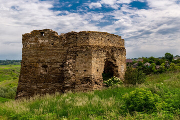 The ruins of an old fortress over the river.