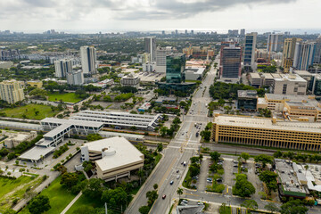 Aerial photo Brightline high speed train station Downtown Fort Lauderdale FL