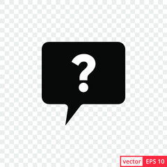 Question Mark in Bubble Icon design template on transparent background. Vector EPS 10