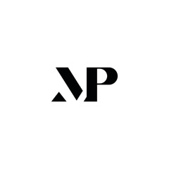 MP M P letter logo design vector