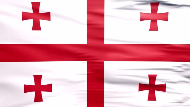 Waving flag. National flag of Georgia. Realistic 3D animation