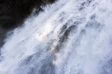 Detail of the famous Kriml waterfall in Austria with short exposure time