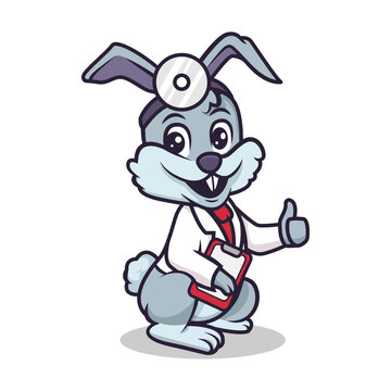 Cute doctor bunny mascot design