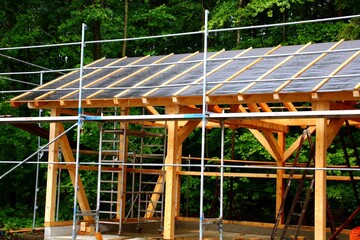 Lagerschuppen   aus holz    rohbau