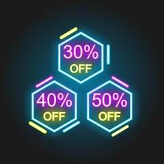 Sale tags discount neon modern