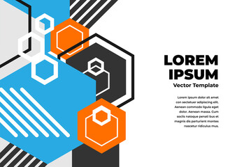 Modern geometric abstract background with copy space. Dynamic geometric shapes compositions. Flat and clean style, Applicable for any graphic works.