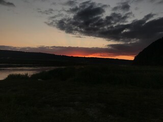 sunset over the river