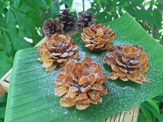 Cornflakes with chocolate energy ball flower
