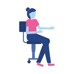Isolated avatar woman on chair vector design