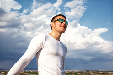 Portrait of handsome man in glasses