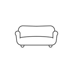 Sofa simple outline icon. Vector illustration.