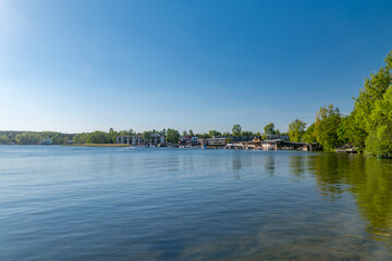 Fototapeta na wymiar View on Ukiel lake in Olsztyn, Poland.