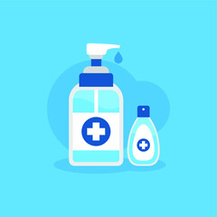 hand sanitizer bottle vector flat color