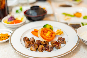 Japanese beef steak in a restaurant