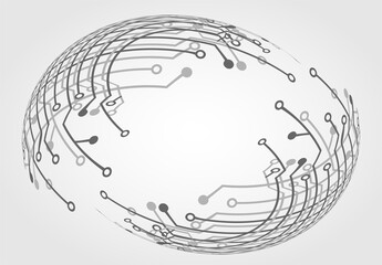 Abstract technology background. circuit board circle hi-tech .white background .vector.