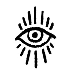Black Hand Drawn Eye Symbol