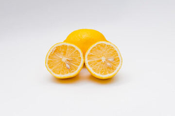 Fresh lemons isolated on white background