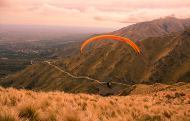 paragliding in the mountains