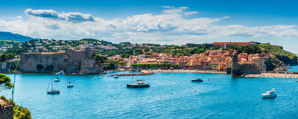 Panorama of Collioure in the south of France