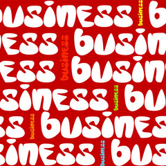 Seamless vector pattern of the words Business on a red background. - 359739391