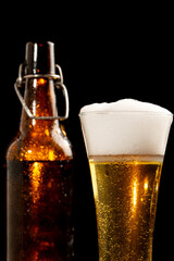 Cold beer in tall glass