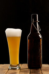 Cold beer in tall glass