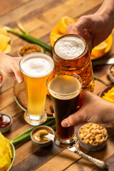 Cold beer in glasses 