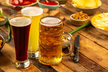 Cold beer in glasses 