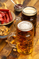 Cold beer in glasses 