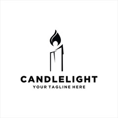 candle logo vector design graphic template