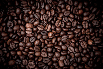 a heap of black coffee beans