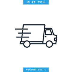 Delivery Truck Icon Vector Design Logo Template