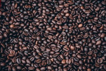 a heap of black coffee beans