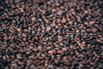 a heap of black coffee beans