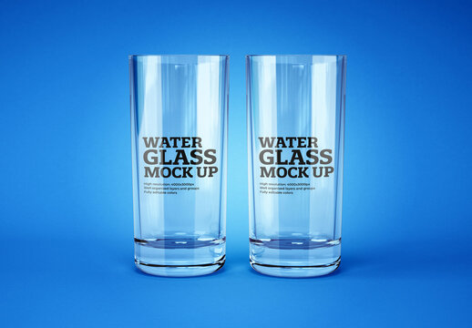 Realistic Water Glass Mockup for Creative Design and Branding Projects