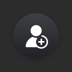 Add User -  Matte Black Web Button